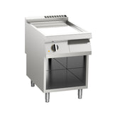 Fry-top pe gaz mediu, platou neted cromat, pe suport deschis, Linia 900, Silko